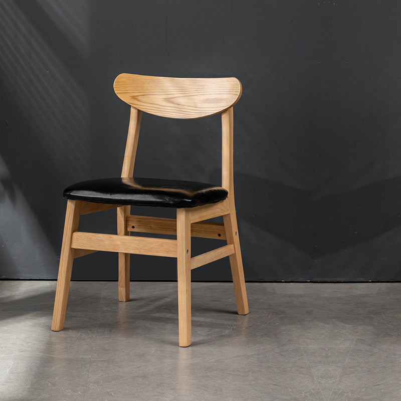Retro Linen Upholstered Wood Dining Chair