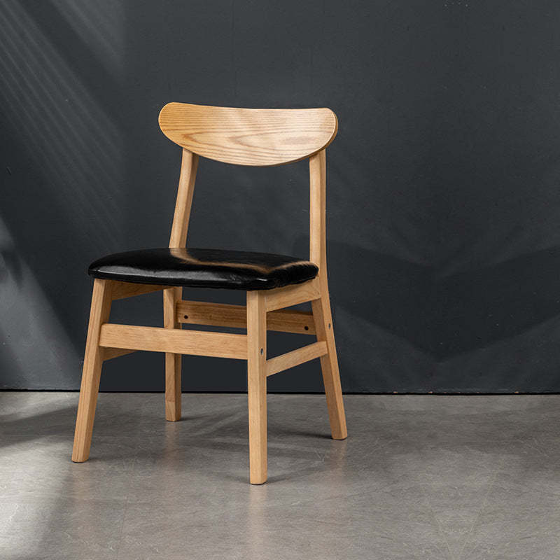 Retro Linen Upholstered Wood Dining Chair