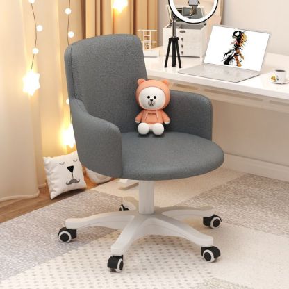 Minimalist Velvet Steel Rotatable Desk Chair — Red - Teddy Velvet