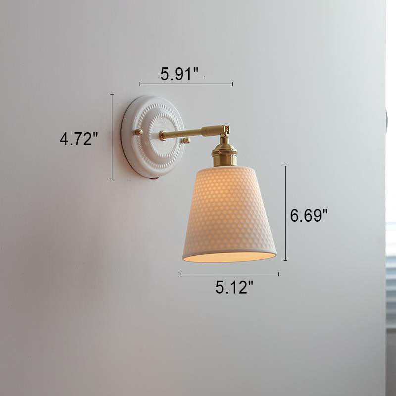 Vintage Japanese Ceramic Brass Sconce