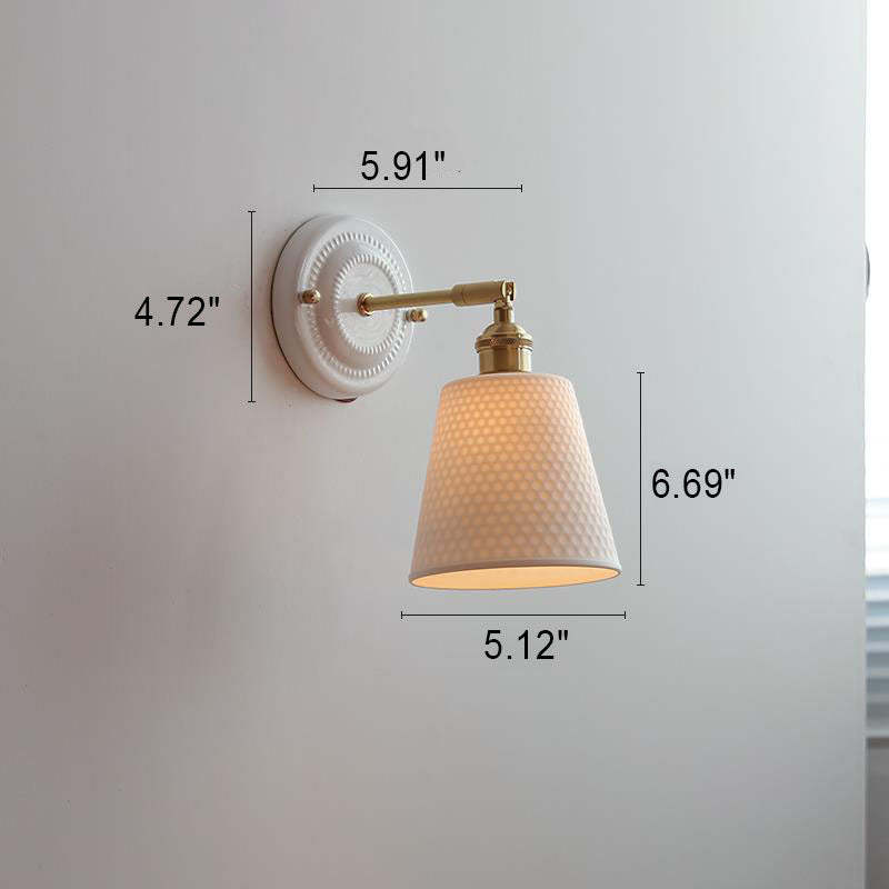 Vintage Japanese Ceramic Brass Sconce