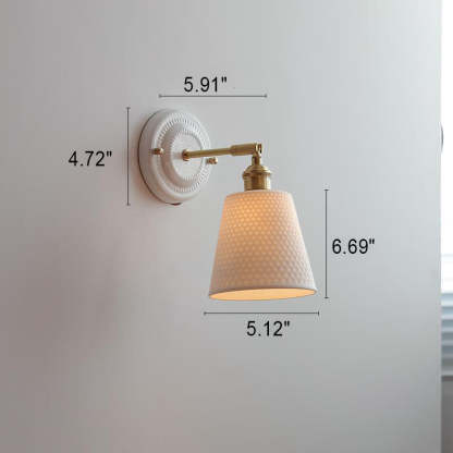 Vintage Japanese Ceramic Brass Sconce