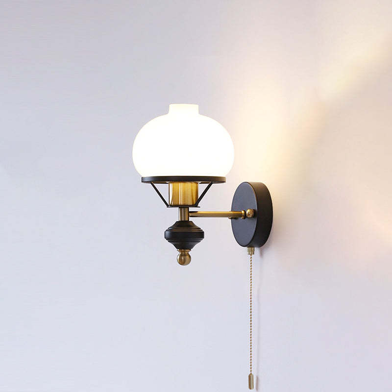French Geometric Circle Glass Iron Sconce