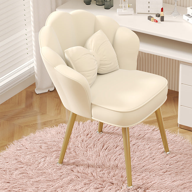 Minimalist Petal Fabric Wood Vanity Stool