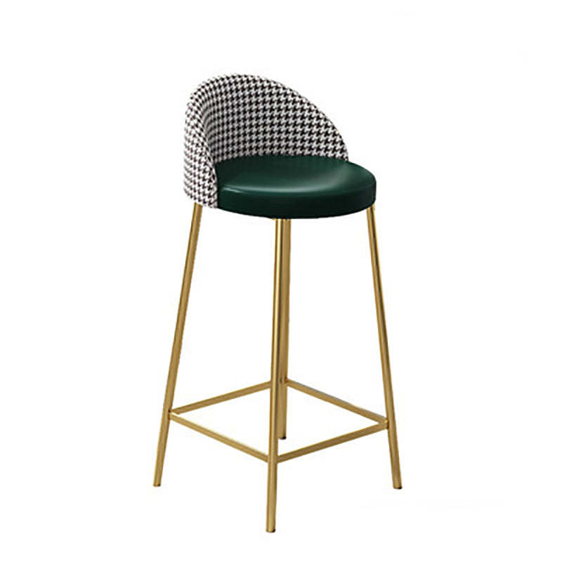 Scandinavian Round PU Leather Iron Bar Stool