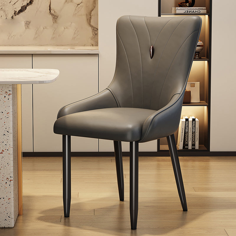 Scandinavian Leather Steel Latex Dining Chair