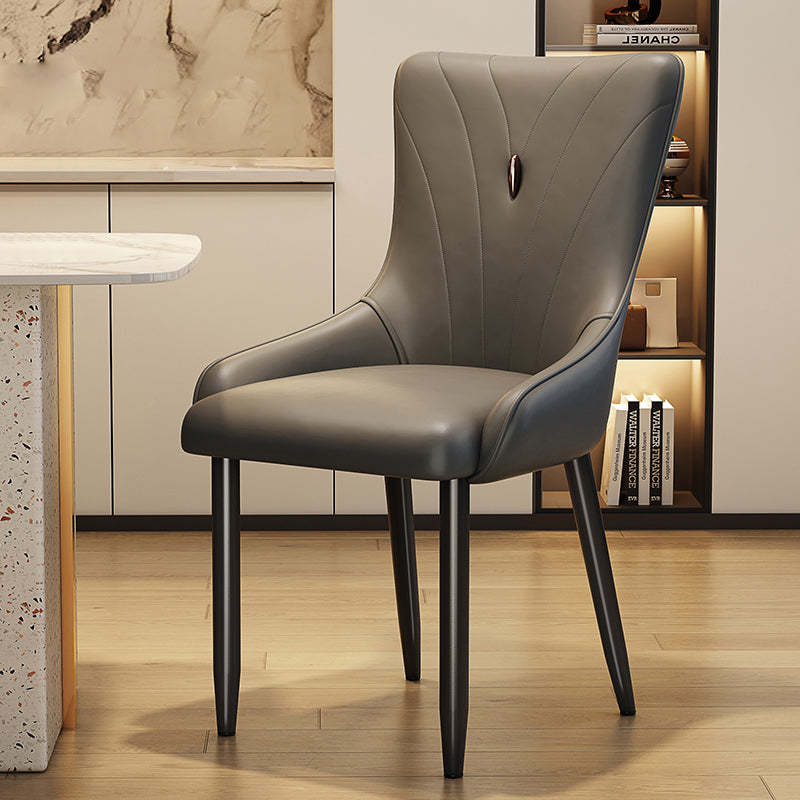 Scandinavian Leather Steel Latex Dining Chair