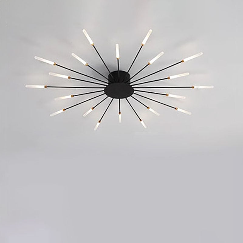 Minimalist Iron Radiant Round Ceiling Light
