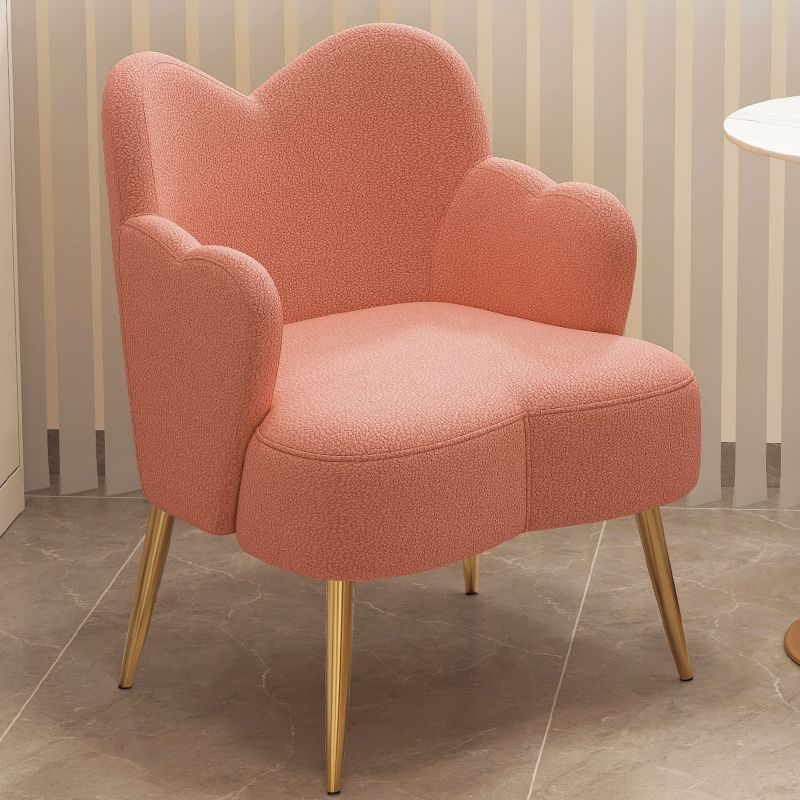 Minimalist Cream Curve Lambswool Vanity Stool