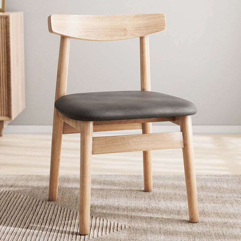 Retro Double-Layer Nappa Leather Open-Back Dining Chair