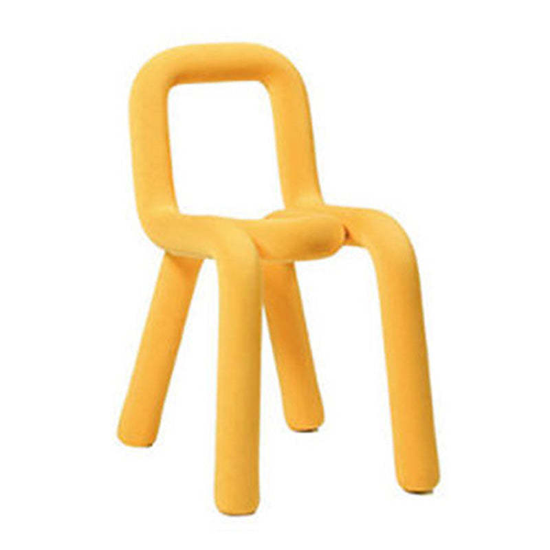 Contemporary Striped Fabric Wood Four-Leg Chair
