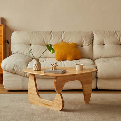Vintage Triangle Solid Wood Coffee Table — Cherry