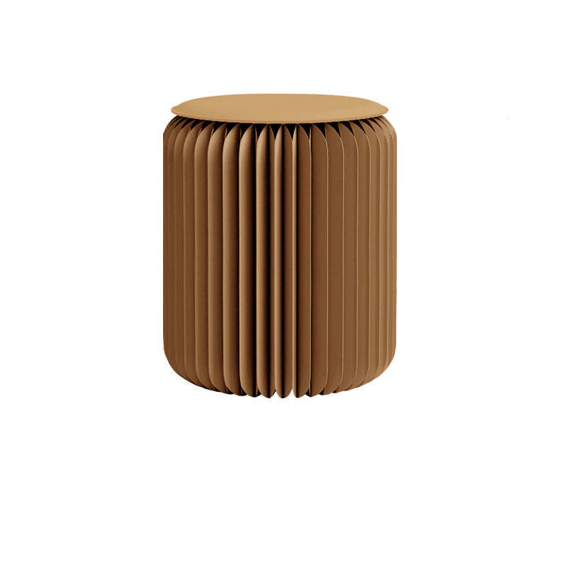 Scandinavian Cylinder PU Leather Foldable Footstool