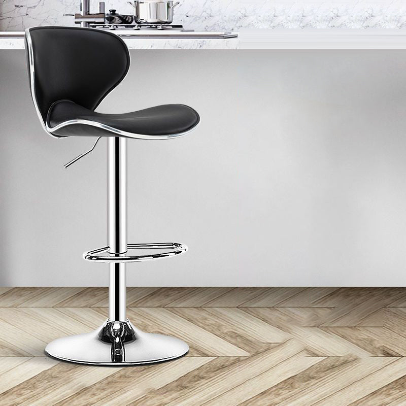 Minimalist Napa Leather Metal Bar Stool