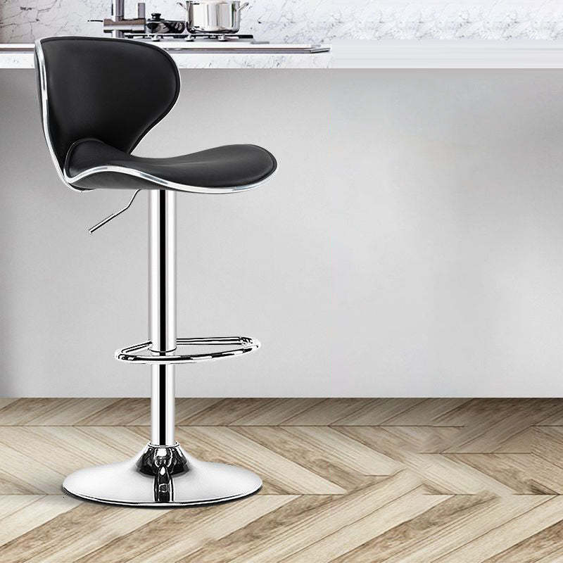 Minimalist Napa Leather Metal Bar Stool