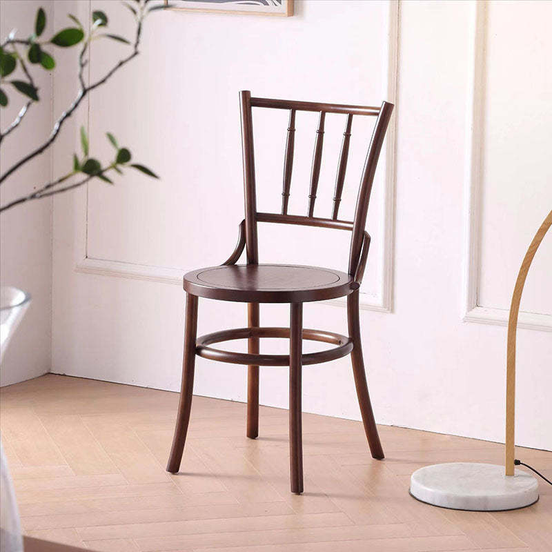 Vintage Cylinder Wood Rattan Dining Chair