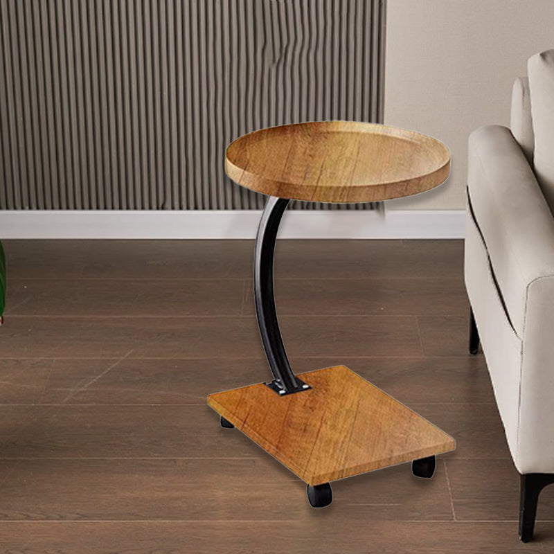 Transitional Wood Iron 2-Tier Coffee Table