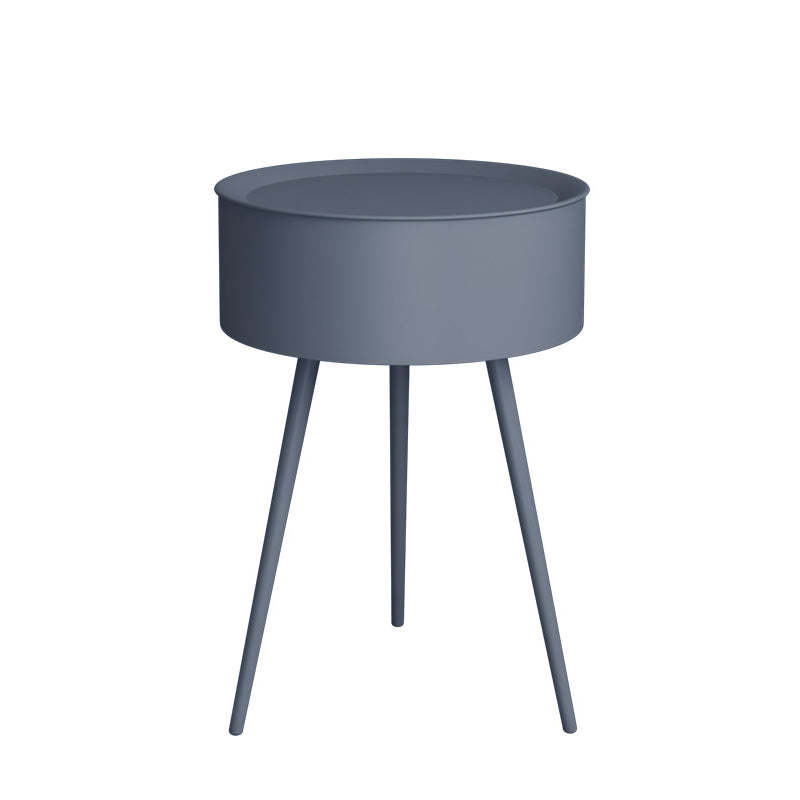 Minimalist Round Iron 1-Storage Nightstand