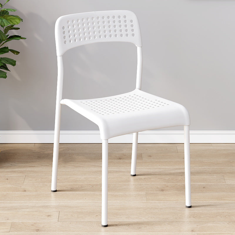 Minimalist Plastic Iron Perforated Dining Chair
