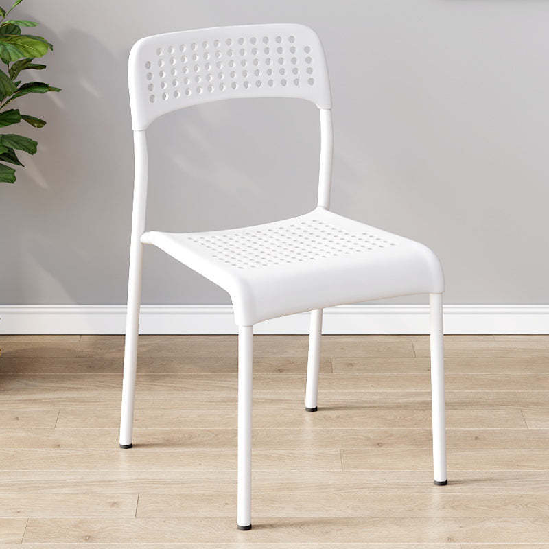 Minimalist Plastic Iron Perforated Dining Chair