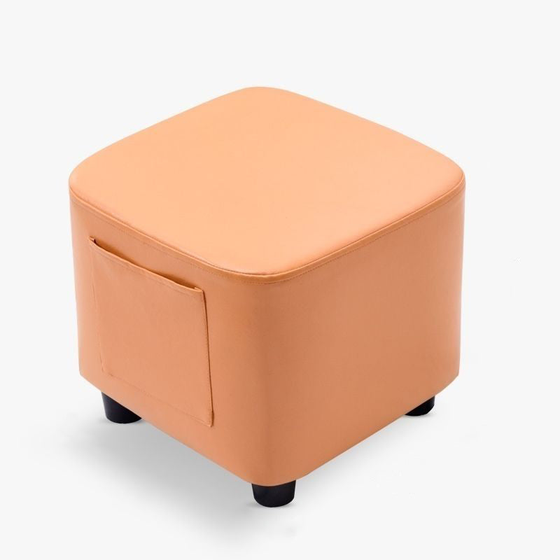 Scandinavian Tech Fabric Wood Low Stool