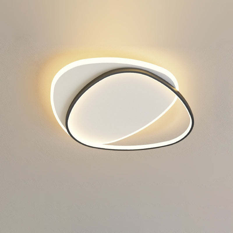 Minimalist Triangle Oval Acrylic Iron LED Flush Mount Light