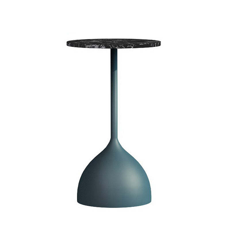 Minimalist Round Iron Marble End Table