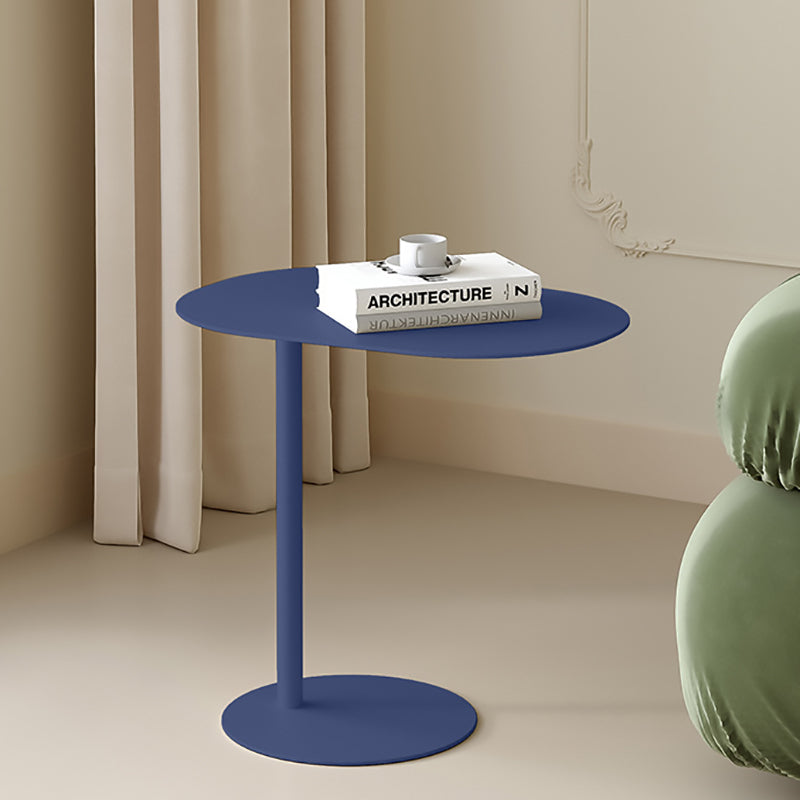 Minimalist Geometric Round Iron End Table