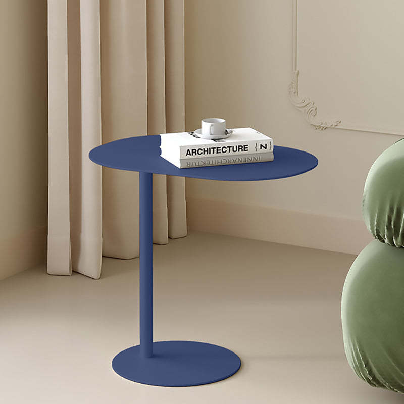 Minimalist Geometric Round Iron End Table