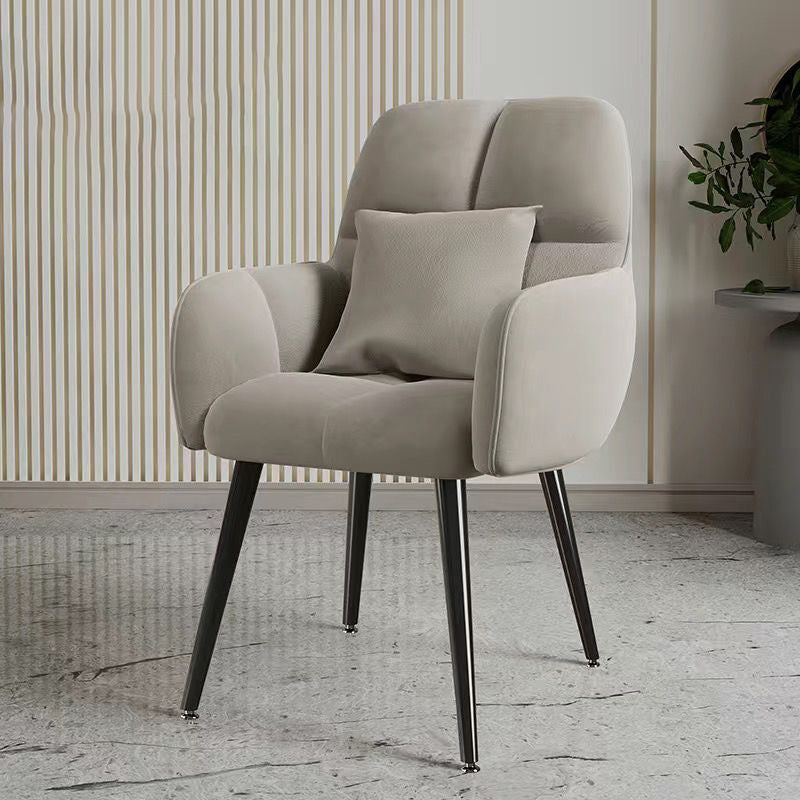 Minimalist Square Vanity Stool with Backrest — Gold / Yellow