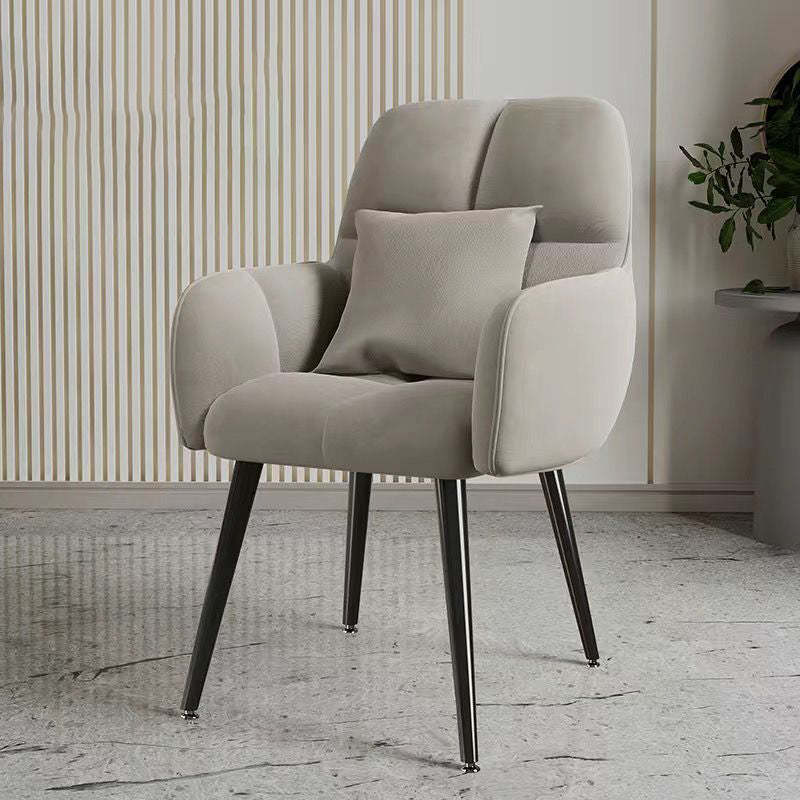 Minimalist Square Vanity Stool with Backrest — Gold / Yellow