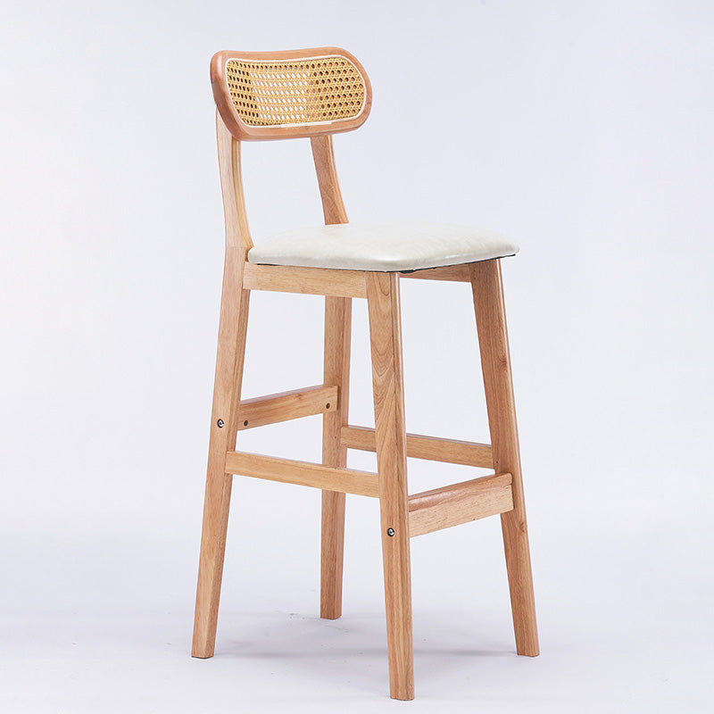 Minimalist PU Leather Open-Back Counter Stool