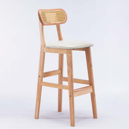 Minimalist PU Leather Open-Back Counter Stool