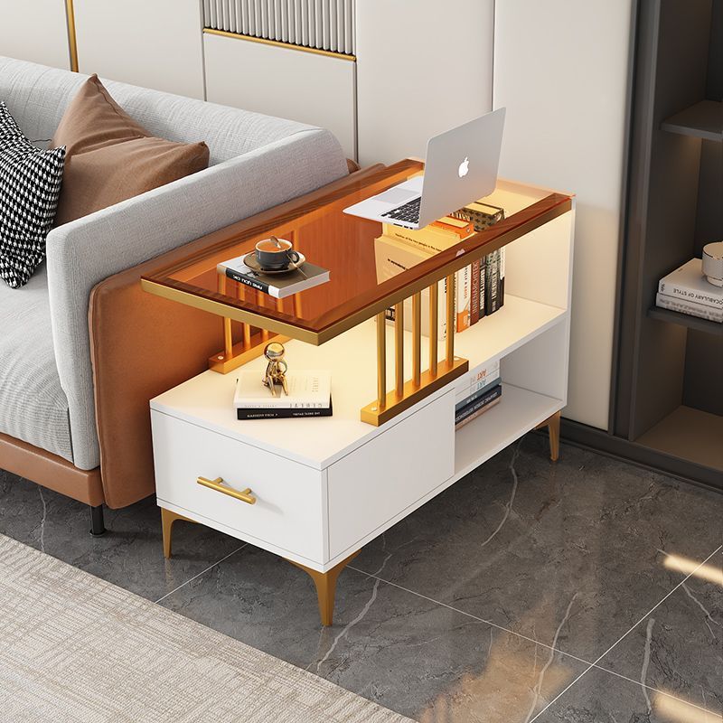 Contemporary Glass 2-Tier End Table