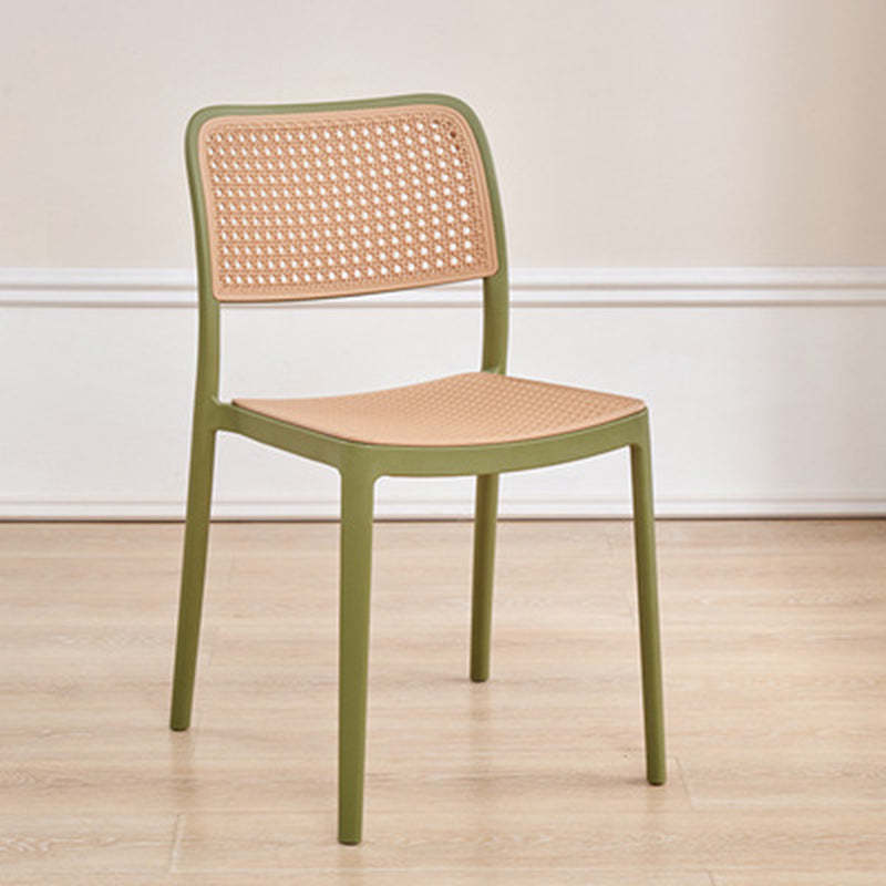 Rattan-Look Plastic Stackable Dining Armchair