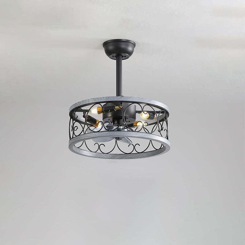 Industrial Minimalist Mount Ceiling Fan Light