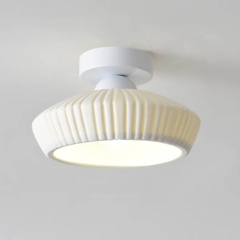 Modern Ceramic Disc Semi-Flush Ceiling Light — C / White / 220V-240V For UK/AU