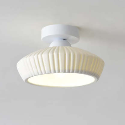 Modern Ceramic Disc Semi-Flush Ceiling Light — C / White / 220V-240V For UK/AU