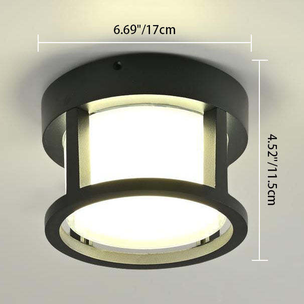 Die-Cast Aluminum Square Outdoor LED Flush Ceiling Light — D / Warm Light (3000K) / 110V-120V For US/CA