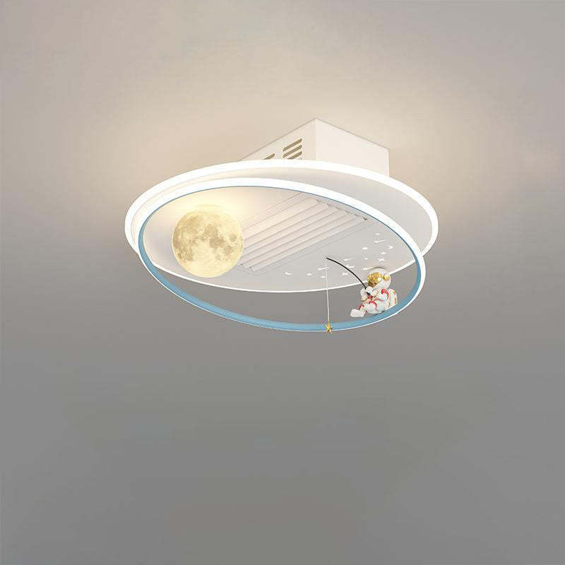 Contemporary Astronaut Moon Bladeless Flush