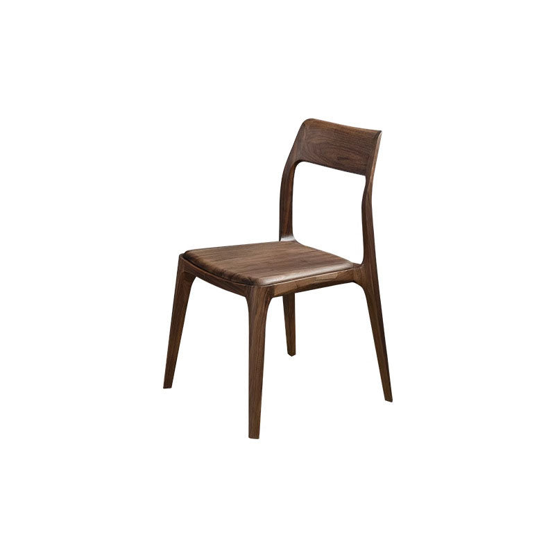 Traditional Chinese Walnut Curved Dining Chair