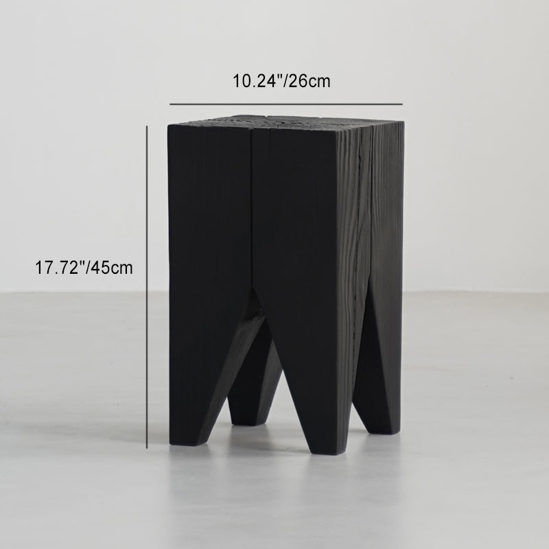 Japanese Wabi-Sabi Wood Geometric End Table