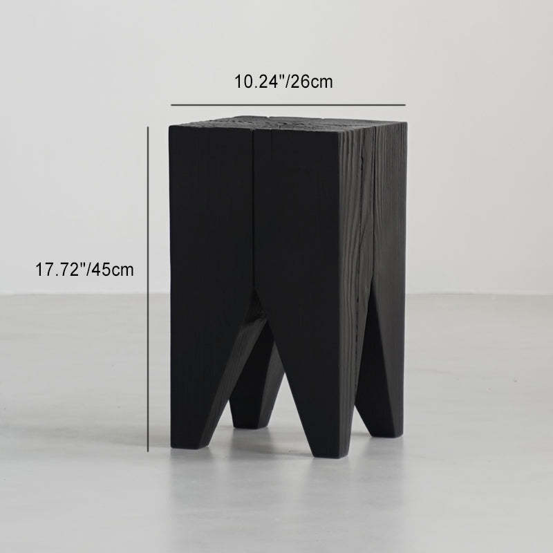 Japanese Wabi-Sabi Wood Geometric End Table