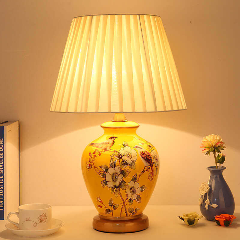 Modern Warm Ceramic Cylindrical Table Lamp