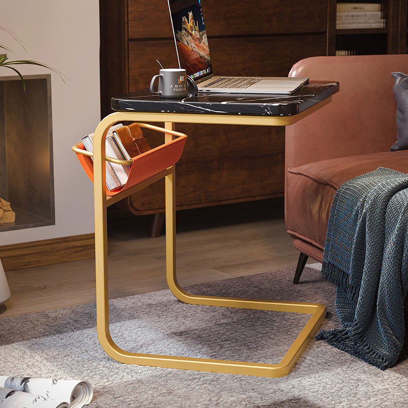 Minimalist C-Shape Steel End Table