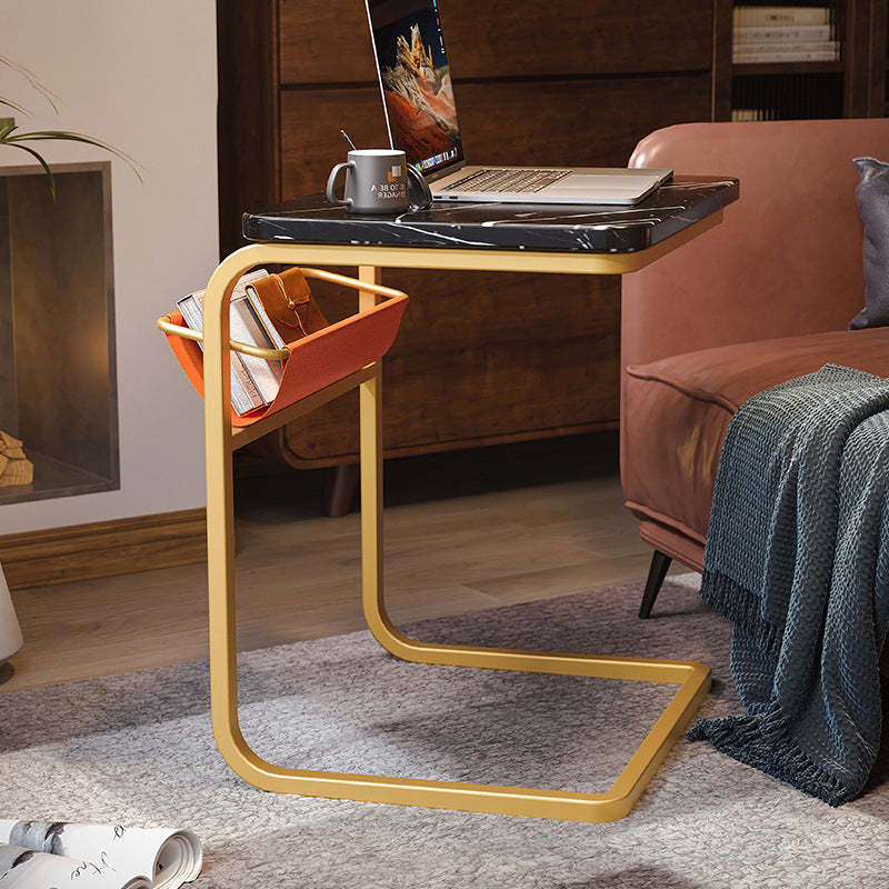 Minimalist C-Shape Steel End Table