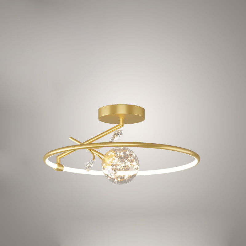 Modern Art Deco Iron Ring Star LED Pendant