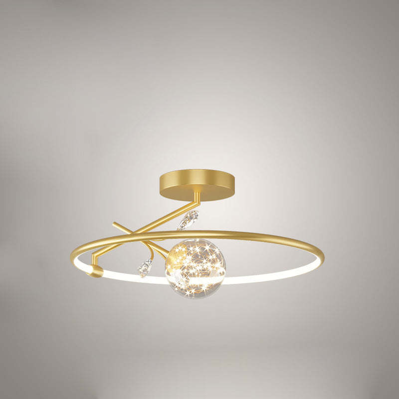 Modern Art Deco Iron Ring Star LED Pendant
