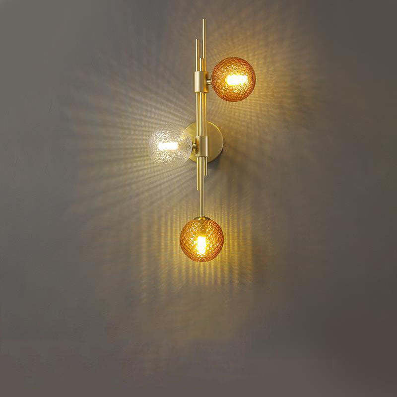 Lighom minimalist orb glass wall sconces — Right / Smoke / 110V-120V (US/CA