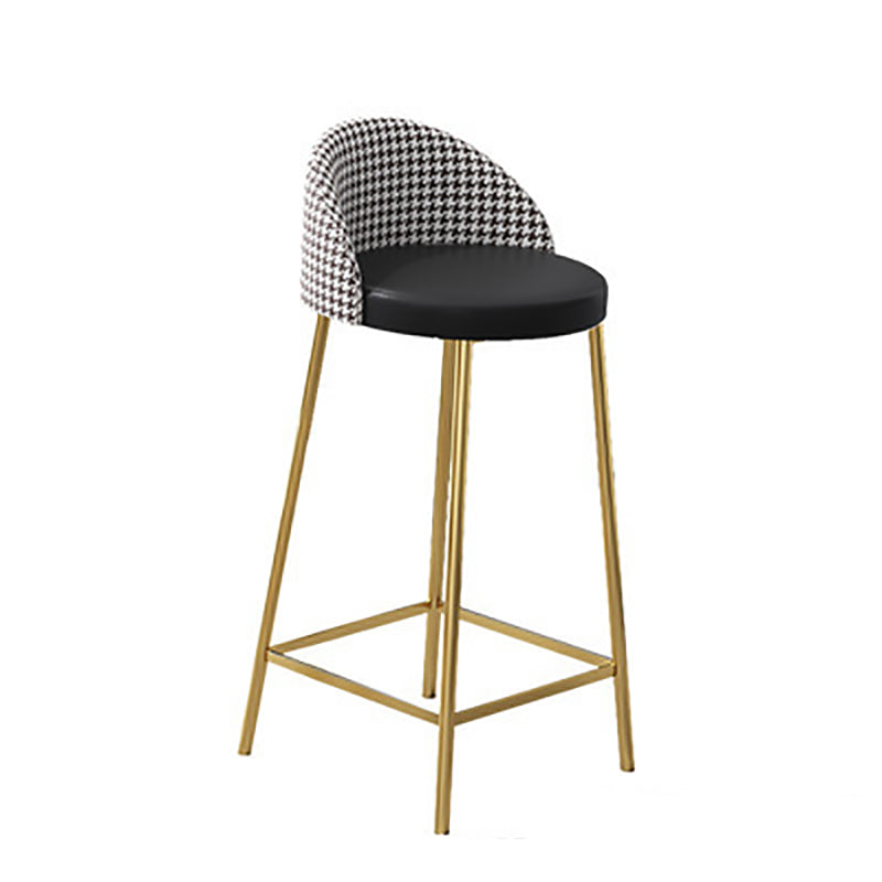 Scandinavian Round PU Leather Iron Bar Stool